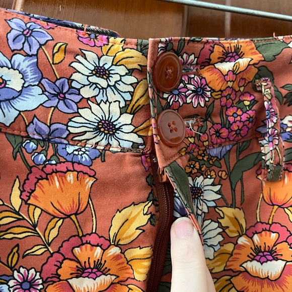 Maeve by Anthropologie Floral Crop Wide Leg Pants Size 2 Cottagecore Boho Retro - Picture 7 of 11